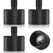 Frienda 4 Pcs Mic Stand Adapter 5/8 to 1/4 Thread Screw Adapter, Black
