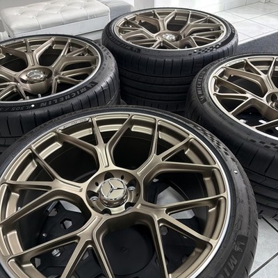 OEM Mercedes AMG Radsatz Schmiede Felgen 21-Zoll A1924011300+1400 GT C192 Gold