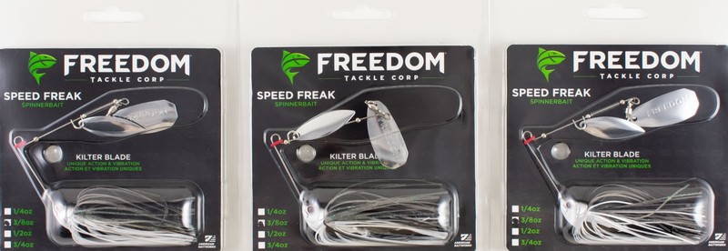 (LOT OF 3) FREEDOM TACKLE SPEED FREAK SPINNERBAIT 3/8OZ SMKY SHAD #53153 CP6277