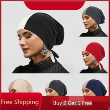 Muslim Women Hijab Hats Underscarf Turban Head Cover Bandage Islamic Wrap Beanie