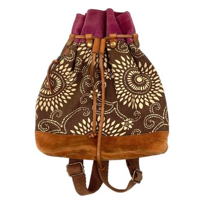 Lucky Brand Brown Purple Suede & Canvas Backpack | Women’s Regular Lucky Brand Brown Purple Suede & Canvas Backpack | Women main image 2