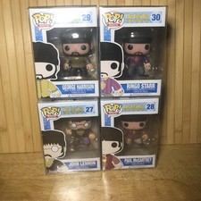 Funko Pop! #27-28-29-30 The Beatles Full Band In Pop Protectors (no Blue Meanie)