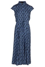 Summer dress with short sleeves, blue and black Size 4, 6, 8, 10 US Fashionable