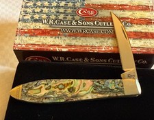 CASE TONY BOSE ABALONE TEAR DROP KNIFE NEVER USED IN BOX # TB81028W SS N32E