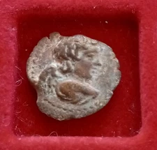 Antiochos VII. Seleukid King 138-129 BC. Æ Bust of winged Eros (Cupid coin) Nike