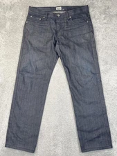 Naked & Famous SlimGuy Jeans Mens 34x30 Indigo Lightweight Raw Denim Button Fly