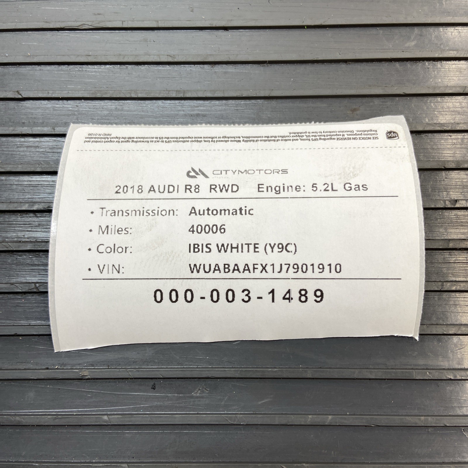 Audi R8 2017-2023 REAR+RIGHT Exhaust heat shield P/N 4S0825716A