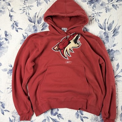 Vintage Reebok Embroidered Phoenix Coyotes Hoodie Mens M Red Sweatshirt NHL Soft