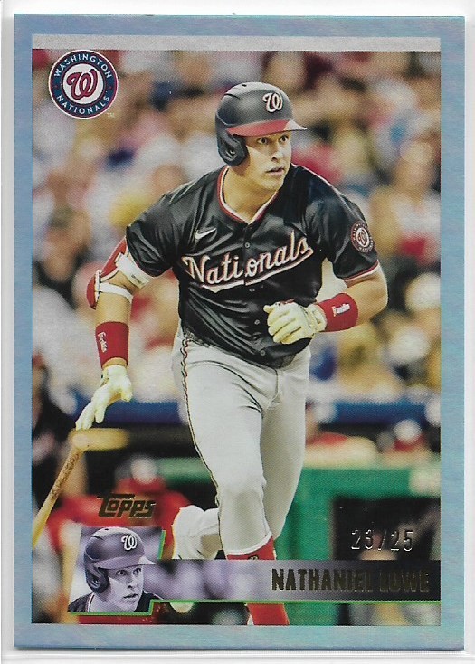2025 Topps Archives Nathaniel Lowe #135 Blue Foilboard #'d /25 Nationals Reds