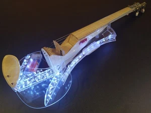 New! MAKOWSKI Summer Night LED acrylic/maple electric violin, HANDMADE in Poland