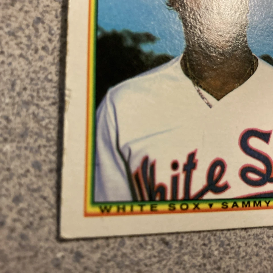 Tarjeta de novato Sammy Sosa 1990 Bowman #312 White Sox - Tarjeta de error - CUMPLEAÑOS incorrecto  Foto 4 de 4