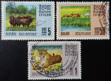 TIMBRES de CEYLAN (SRI LANKA) - ANIMAUX N°413/416 sauf N°414 oblitéré CaD