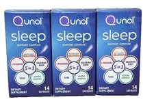 NEW 3 Qunol Sleep Support Dietary Supplement 14 CAPSULES & Fast Free Ship!  3/26