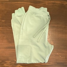 Mandala Women s Medical Scrub Pants S Green Solid Drawstring Woven Polyester