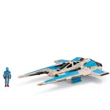 Star Wars Micro Galaxy Squadron Fang Fighter with Mandalorian Figure Toy