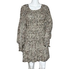 Minkpink Leopard Print Mini Dress Boho Coquette Y2K Festival Prairie Chic Glam S