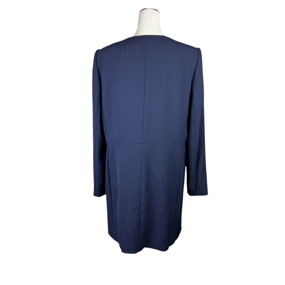Alex Marie 14 Navy Blue Single Button Long Length Topper Jacket Coat Coatigan - Image 3 of 4