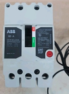GE NTO TEYL3060B 60 A 3 Pole Circuit Breaker W/SHUNT TRIP SEE PICS