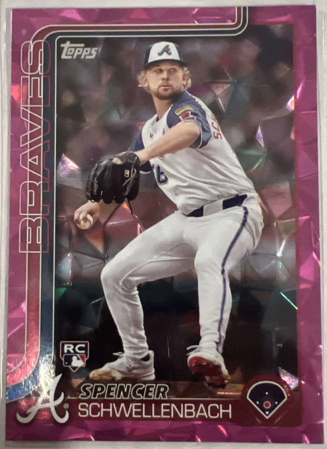 2025 Topps Series 1 | Spencer Schwellenbach #103 Pink Diamante (RC) | Braves