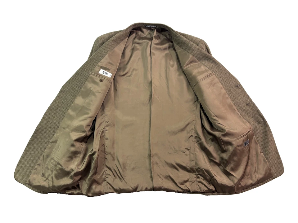 De Colección Años 90 Mani Giorgio Armani 46R Marrón Lana Seda Blazer Chaqueta Traje Deportivo Abrigo Foto 4 de 4