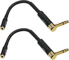 CESS-238 Right Angle 1/4 Inch TRS to 3.5Mm Right Angle Adapter,6.35Mm Male to 3.