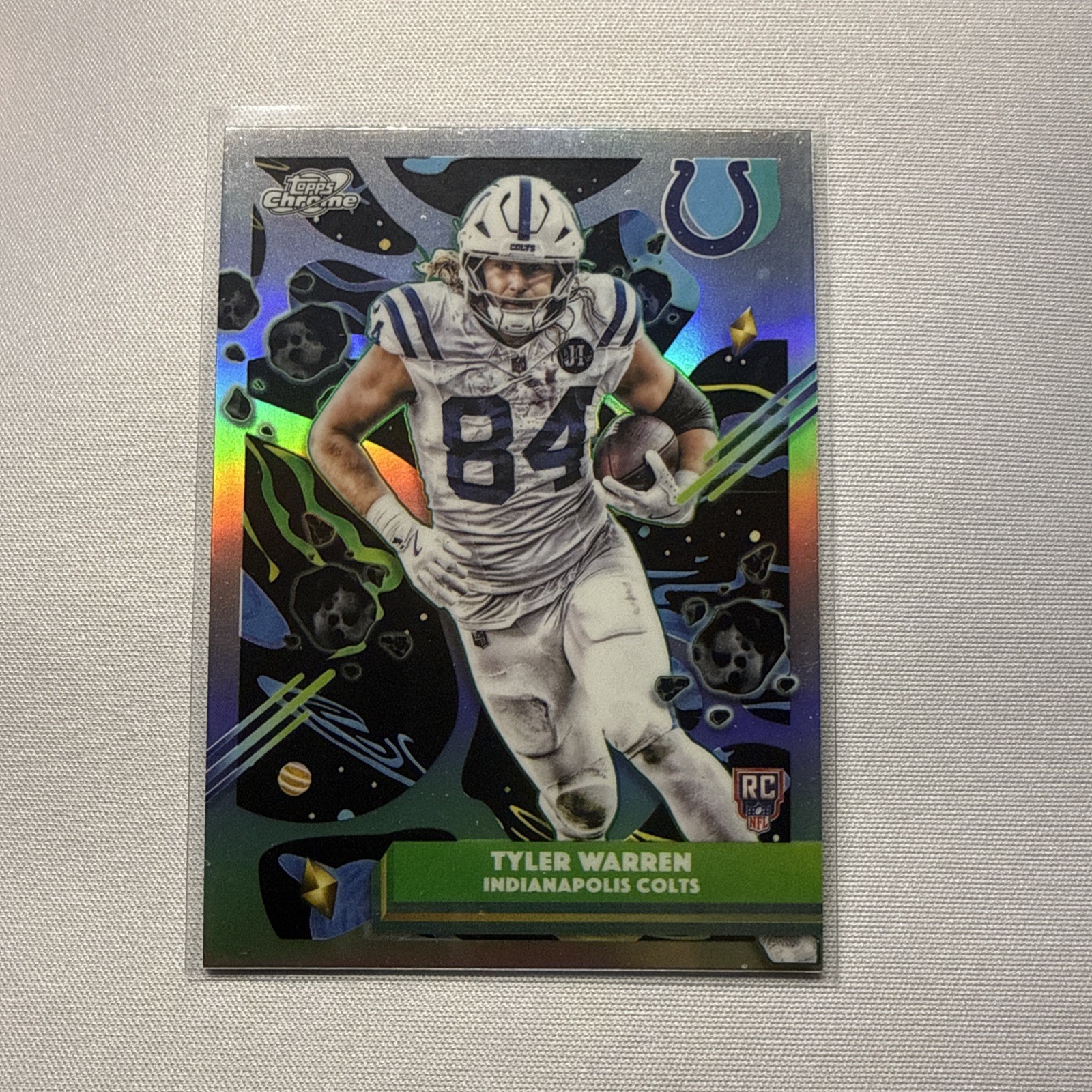 Tyler Warren 2025 Topps Chrome Cosmic Rookie RC REFRACTOR # 143 Colts