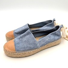 Tory Burch Cap Toe Espadrilles Women's Blue Cloud/Brushed Almond Size US7 EU37