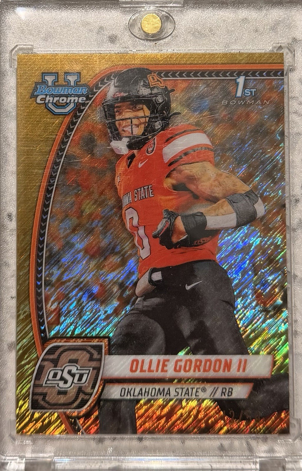2024 Bowman University Chrome - Ollie Gordon II #197 Gold Refractor /50 (RC)