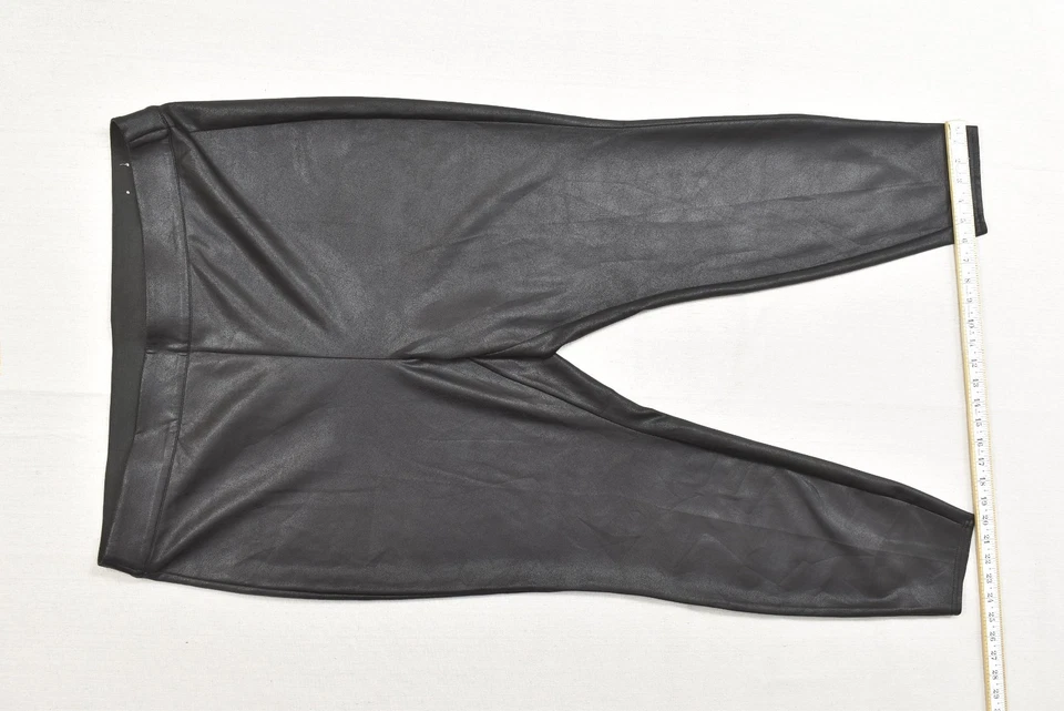 Lane Bryant Plus Size 22/24 Black Faux Leather Leggings Pants Stretch Waist - Image 4 of 4