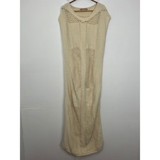 free-est Free People Clair Fauxchet Midi Dress in Cream Crochet Open Knit Size M