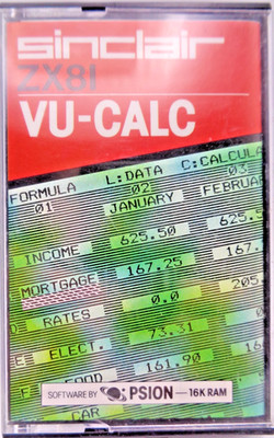 SINCLAIR ZX-81 -- VU-CALC (PSION)