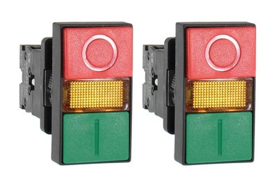 Push Button Switch Double Head Signal Lamp On/Off Start/Stop 2 Pack