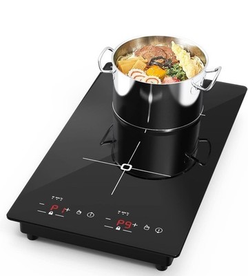 Double Induction Cooktop, 2300W 110V w/ LED Touch Screen 9 Levels, Child Safety