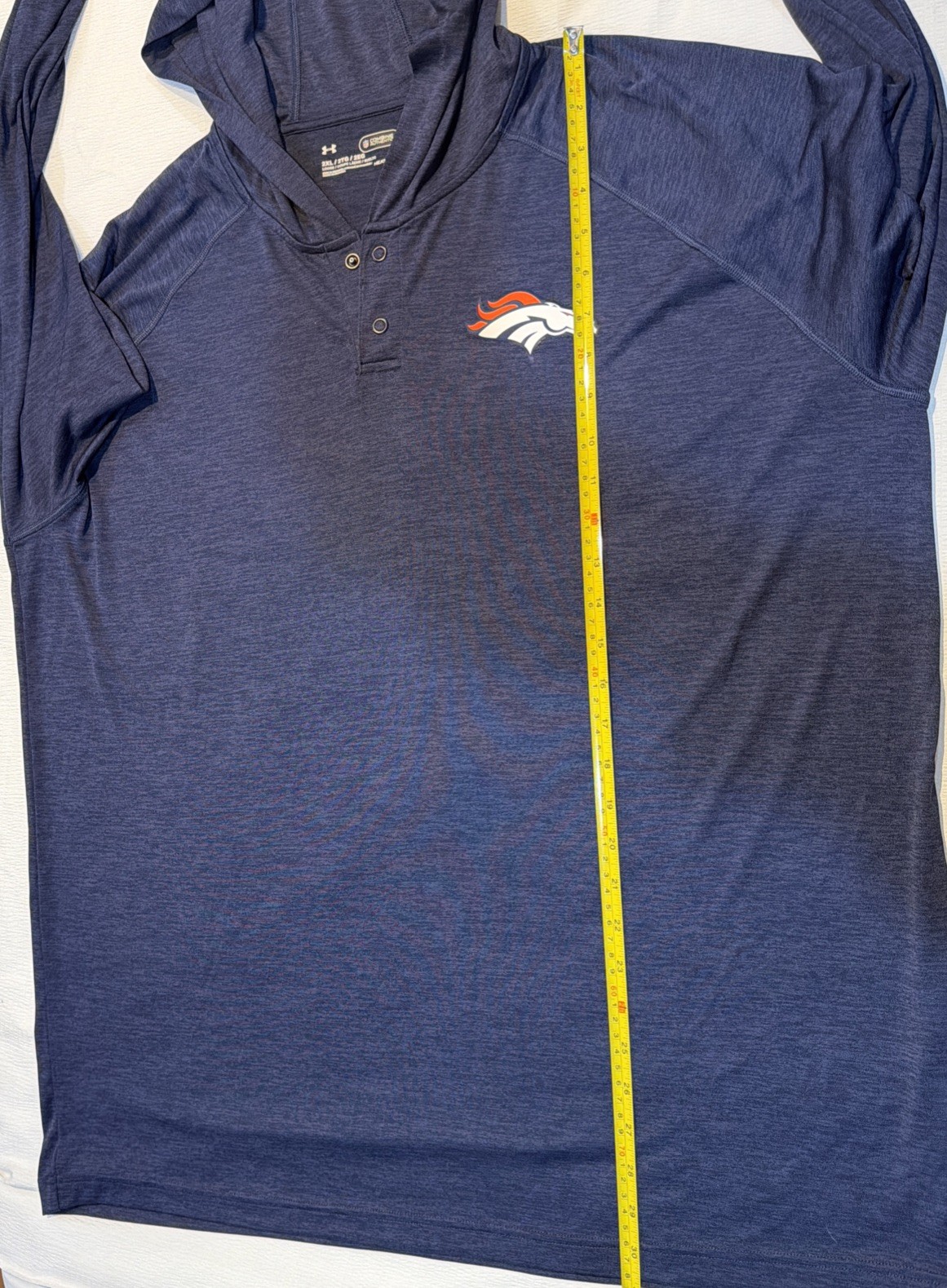 Under Armor Denver Broncos Authentic 2 Quarter Snap Blue Lightweight Pullove 2XL thumbnail 6