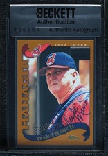 BAS 2002 Topps Charlie Manuel #301 Seal of Authenticity Auto ow6