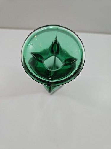 Vintage Royal Gallery Kunstglas gefasst smaragdgrün/klar Knospe Vase 8 1/2" - Bild 7 von 10