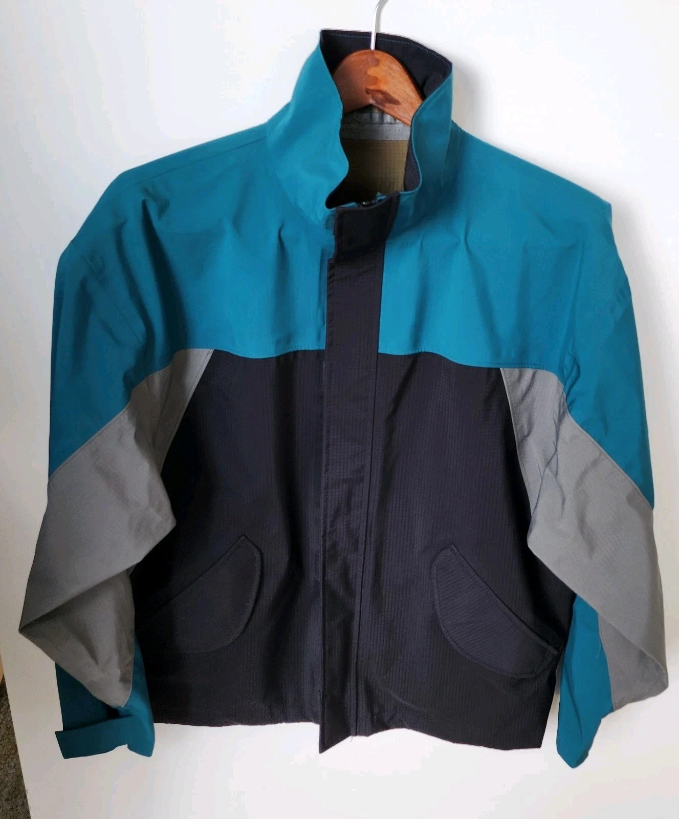 Vintage Made In USA Linksport Gore-Tex Windbreaker Jacket 100% Nylon Colorblock