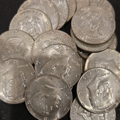 1 Roll  20 Coins – 1965-1969 UNC Kennedy Half Dollars 40% Silver  $10 Face value