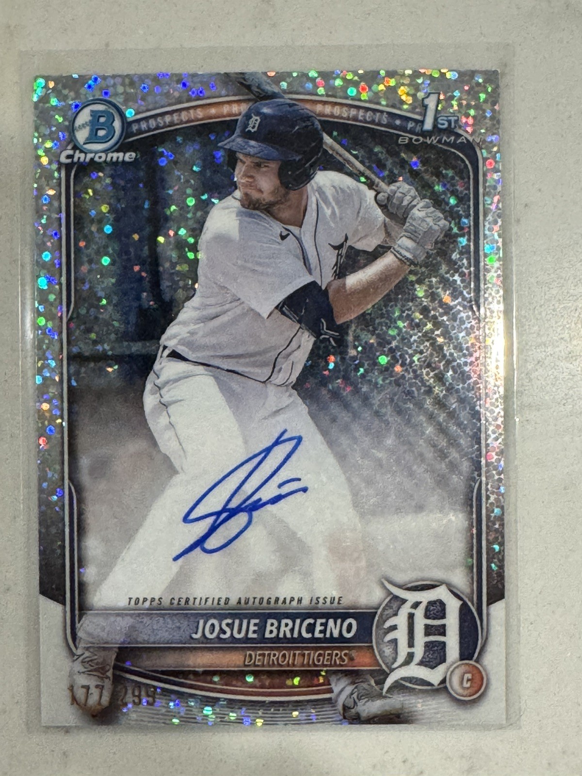 Josue Briceno 2025 Bowman Chrome #CPA-JB Speckle Refractor Auto /299