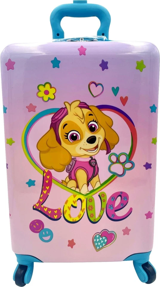 Maleta de mano giratoria de 20” con licencia rígida para niños y estuche de belleza... Foto 3 de 4