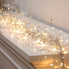 4 Pcs 9Ft Crystal Garland Lights Christmas, Irregular Cube