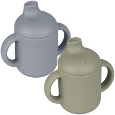 Baby Sippy Cup 2 Pack of Silicone Trainer Cup Toddler for Boys and Girls Unbr...