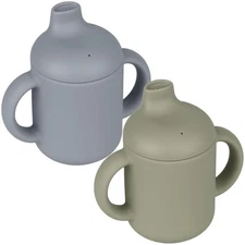 Baby Sippy Cup 2 Pack of Silicone Trainer Cup Toddler for Boys and Girls Unbr...