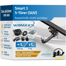 ANHÄNGERKUPPLUNG für Smart 3 ab 24 starr GDW +13pol E-Satz JAEGER
