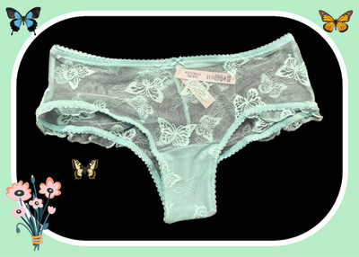 S Green Butterfly Futter Ruffle Edge Mesh VSexy Cheeky Victorias Secret Pantie