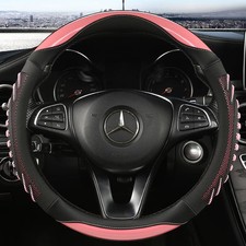 Universal Leather Steering Wheel Covers Durable Anti Slip 3d Honeycomb 14.5-15in