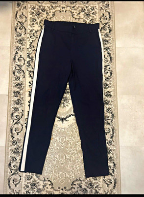 Stehmann Damen Leggings Jogger schwarz/weiß mit Seitenstreifen Gr. 38