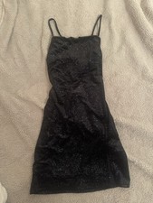 Windsor Mini Dress Size M Bodycon Sleeveless Strappy Slit Stretch Sparkly NWT