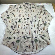 VTG CHAPS Ralph Lauren Mens LS Shirt Button Down Tan/Multicolor Sz- L 6540