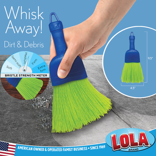 LOLA Whisk Broom, Durable Nylon Bristle, Handheld Dirt/Dust Cleaner Brush - 2 CT - Picture 2 of 6